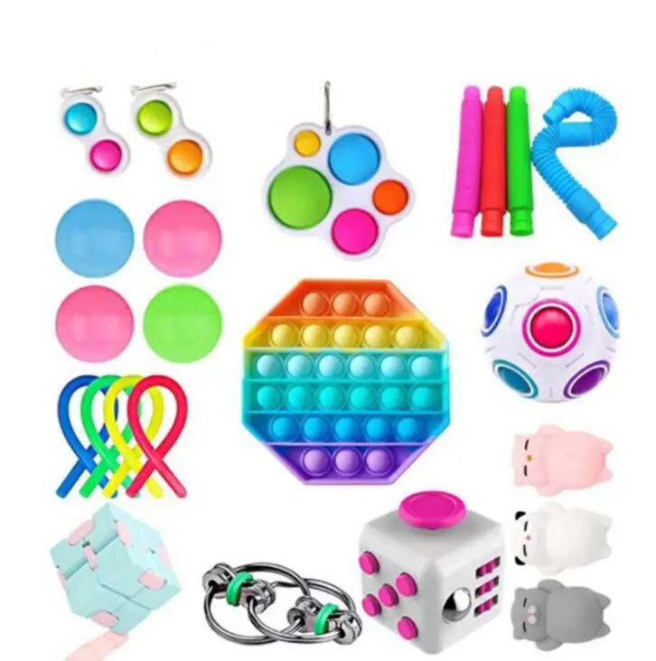 wholesale price DIY pop Bubble Fidget Sensory Toy pack Special Toys Assortment for Birthday Party Favors Fidget Toy pack