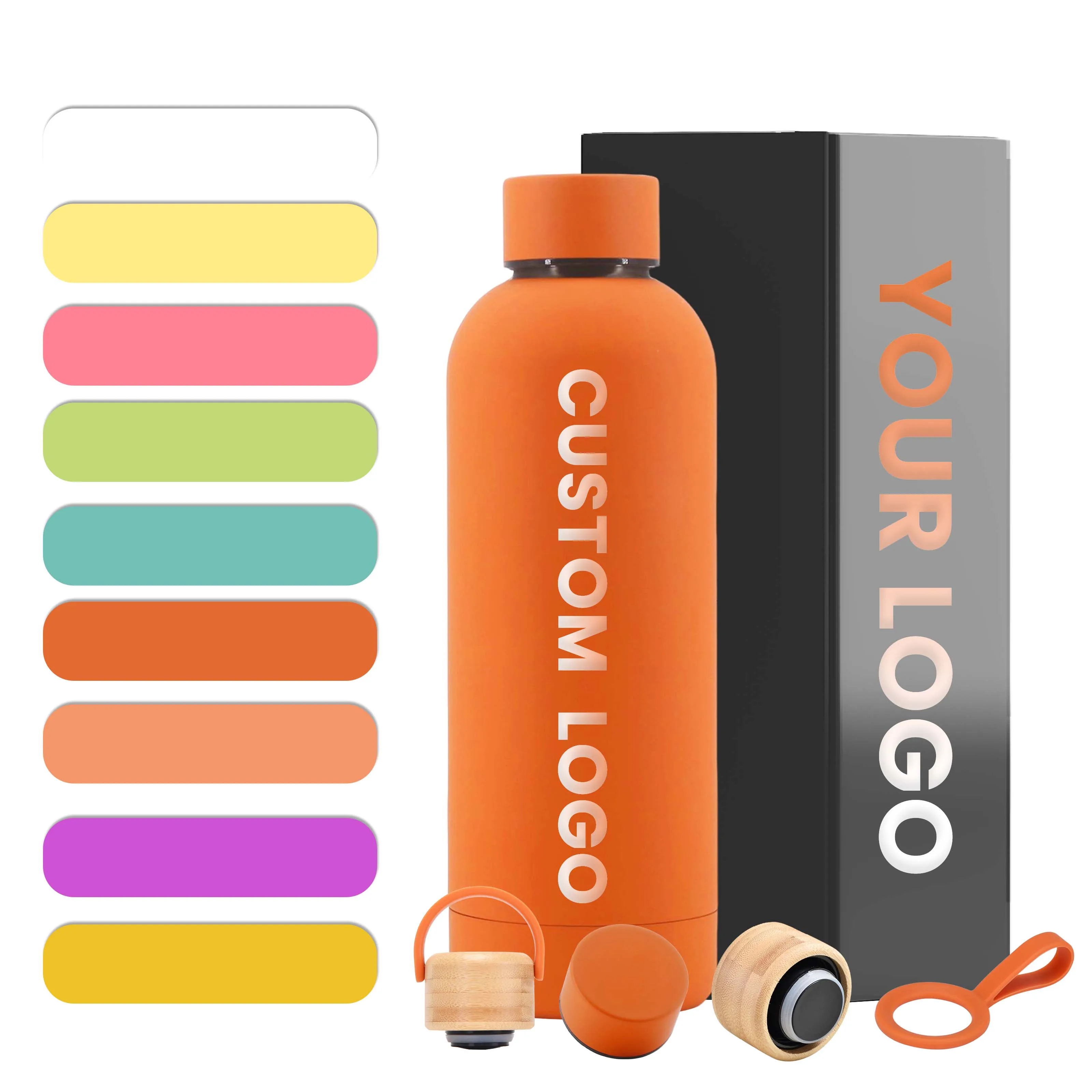 BPA FREE Thermal Water Bottle Custom Logo Double Wall Vacuum Insulated 500ml Metal Stainless Steel Sports Water Bottle