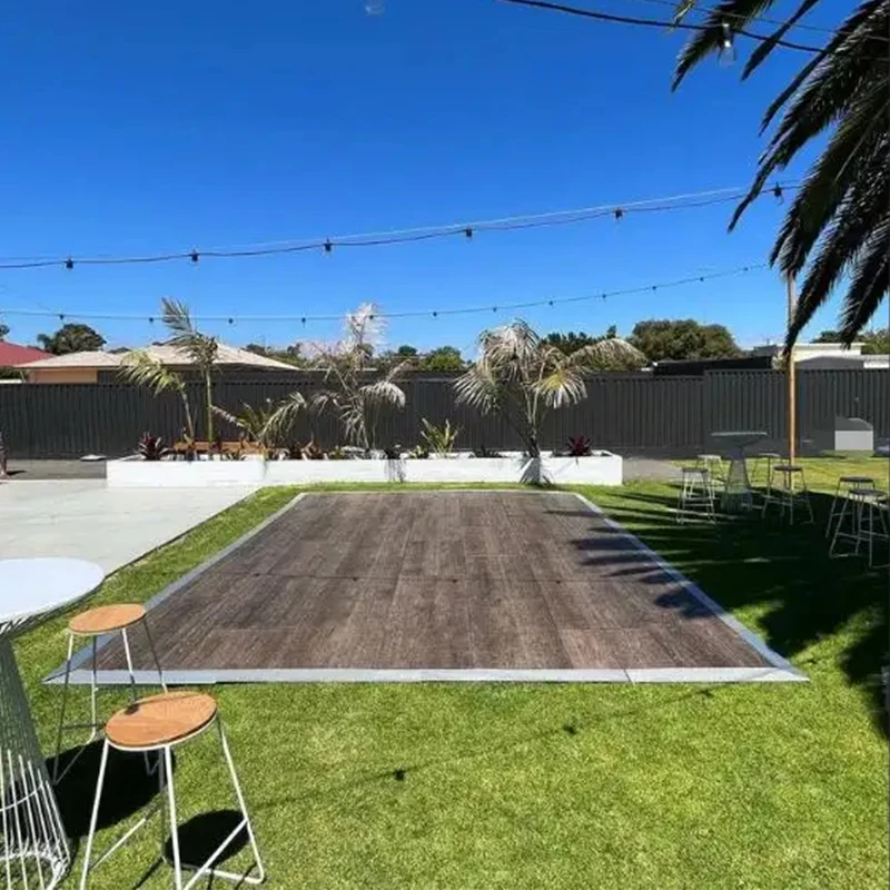 New Arrival Wholesale Modular Wooden Garage Floor Vinyl Portable PVC Star Wedding Dance Floor