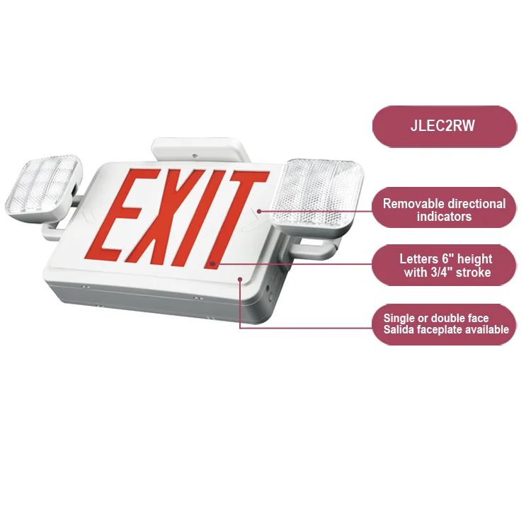 Made by FEITUO LED Emergency Commercial Exit Sign With LED Heads led fire safety exit sign