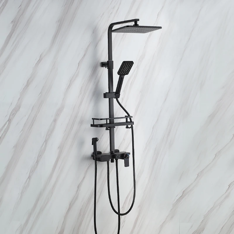 Designer thermostatic rainfall column cupc bathroom hotel stainless steel bath shower set