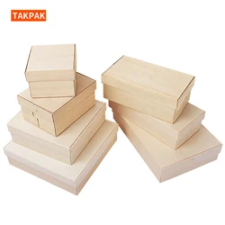 Biodegradable Custom Wooden Food Packaging Box Wholesale Snacks Cupcake Egg Tart Waffle Brownie Packaging Box Foldable To Save F