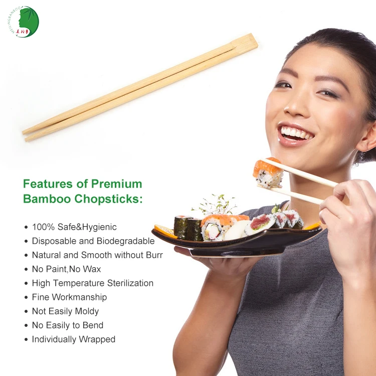 Custom Printed Disposable Set Sushi Chopsticks Bamboo With Logo Biodegradable Chopsticks Bamboo Stick bacchette