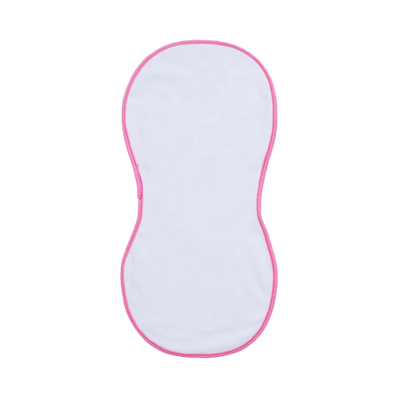 DIY Design Color Rim Infant Burp Cloth Customized Logo Newborn Burp Bib Sublimation Blank Baby Burp Cloth