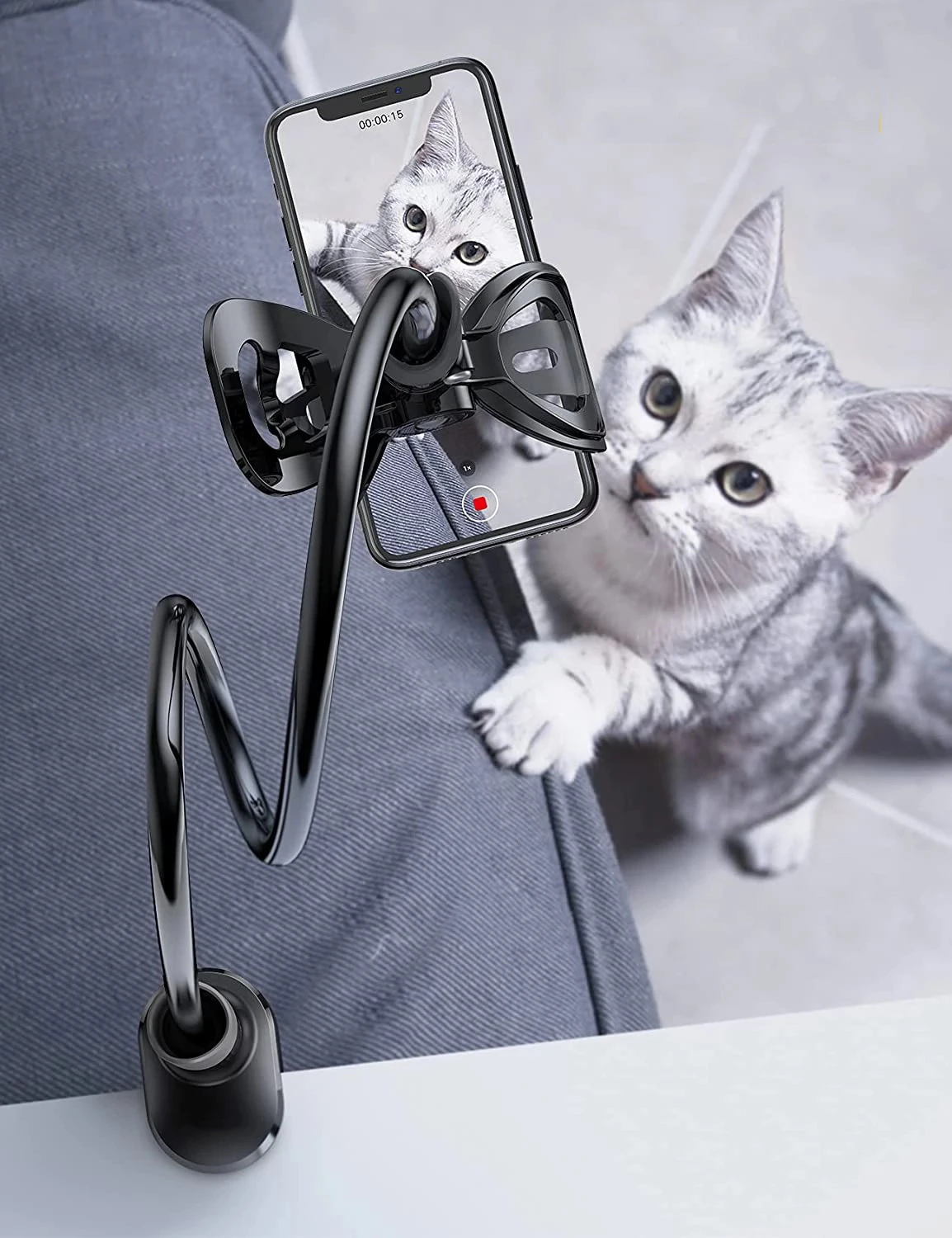 Wholesale Goose Neck Phone Stand Adjusting Cell Phone Holder Swivel Bed Mobile Phone Holder