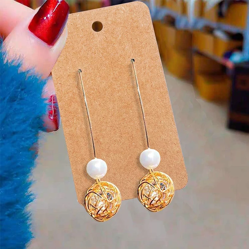 Free Design Earrings Card Wholesale Custom Packaging Jewelry Earring Holder Card Kraft Paper Logo Display Card With Logo