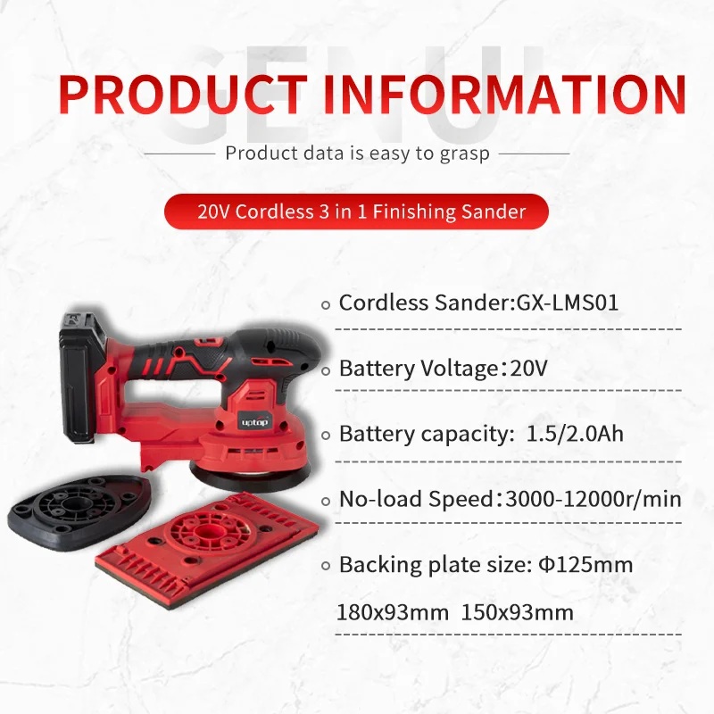 20V  lithium cordless  Palm Sander with battery and charger cordless sander sander machine for wood