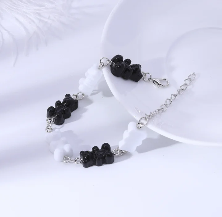 Cute Gummy Bear Bracelet Transparent Candy Color Resin Bear Bracelets And Bangles 03BC032