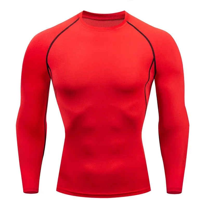 Long Sleeve men running clothes Basketball Sports Training T-shirt mens gym wear High Elastic Compression fitness clothing