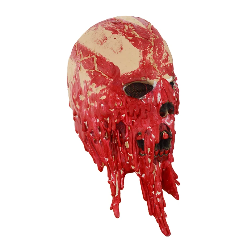 High Quality Bloody skeletons Full Head Latex Scary Monster Mask Creepy Demon Halloween Cosplay for Party Horror Feature