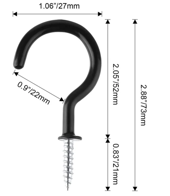 galvanized and plastic paint ceiling screw  hook