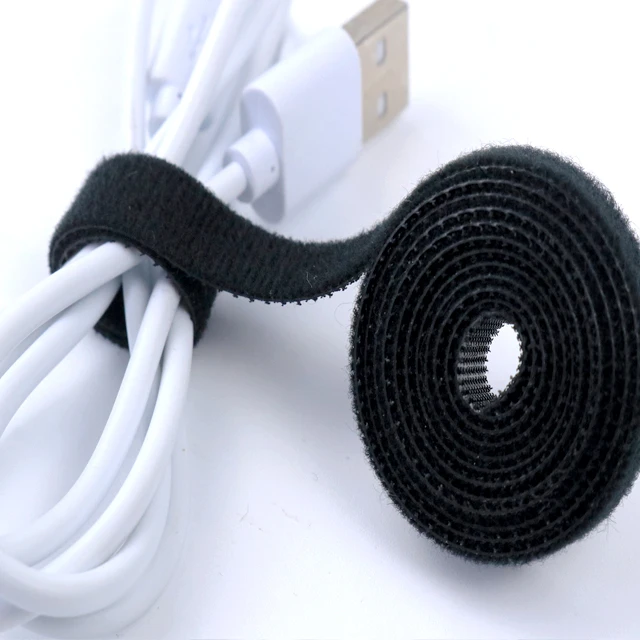 Stock Wholesale Back To Back Hook And Loop Strap Fastener Colorful Reusable Cable Ties