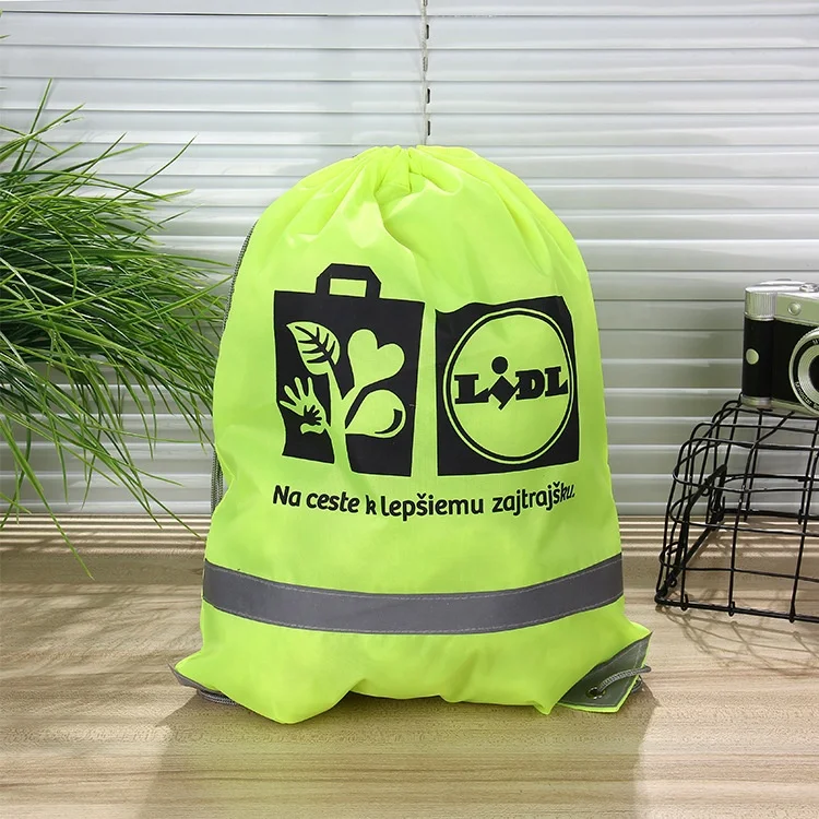 Высококачественная сумка на шнурке для занятий спортом открытом воздухе с отражающей полоской