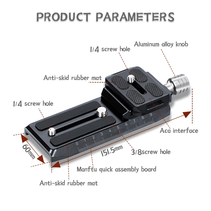 Camera Quick Release Plate with Arca Swiss Style Clamp for DJI Cimbal Stabilizer RS2/RS3/RS3-PRO/RSC2,Black.