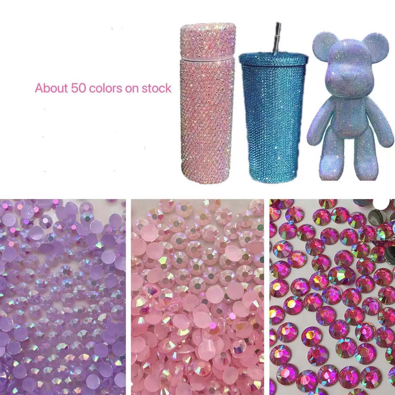 Flat back Resin Rhinestone jelly AB for Handmade DIY Bears Craft Home Car Interior Office Ornaments