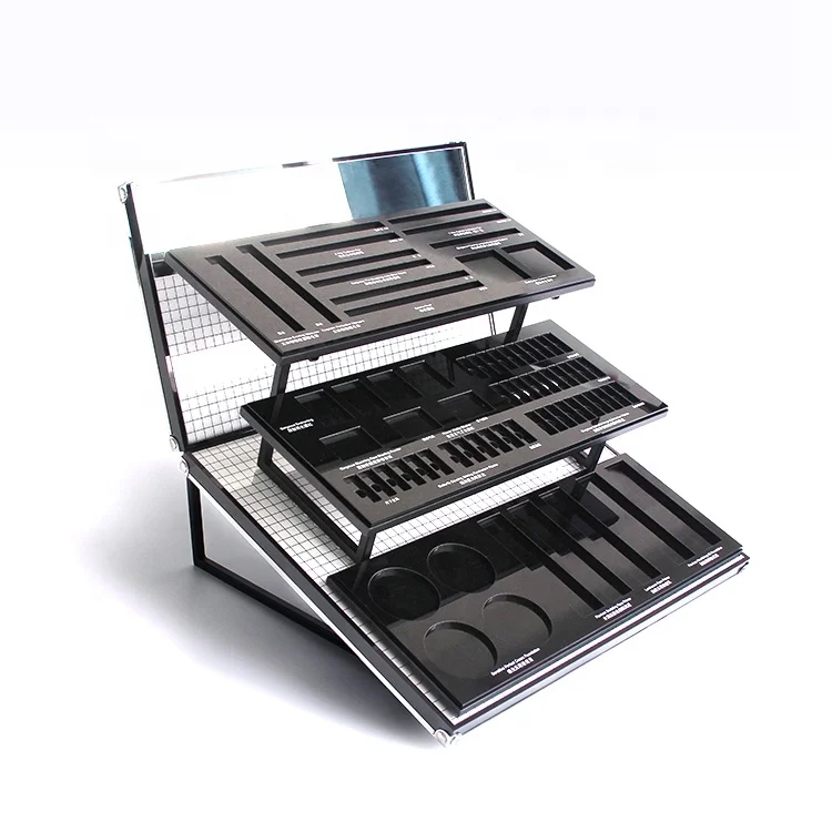 APEX Acrylic Eyeshadow Counter Top Display Makeup Palettes Display Stand With Light