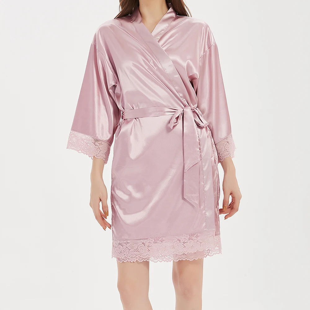 Satin Brides Maid Marriage Robes Champagne Robe Cardigan Womens Sleepwear