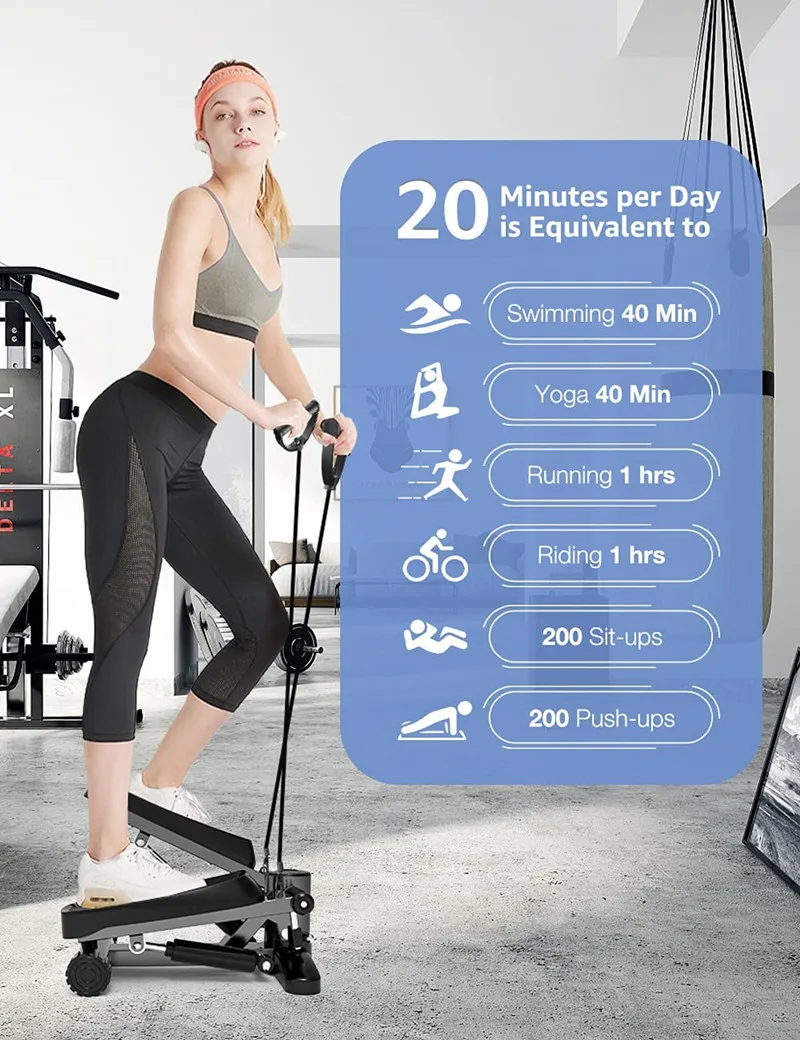 Aerobic Fitness Exercise Step Yoga Stair Elliptical Mini Twist Stepper Walking Machine With Mini Stepper with Bands