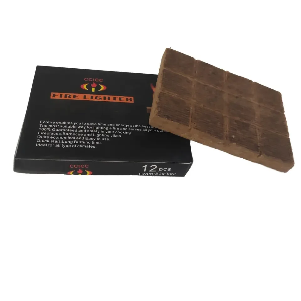 Square Wood Sawdust Fire Starter for BBQ Accessories Wooden Charcoal Fire Starter Cube for Campfire brown fire starters