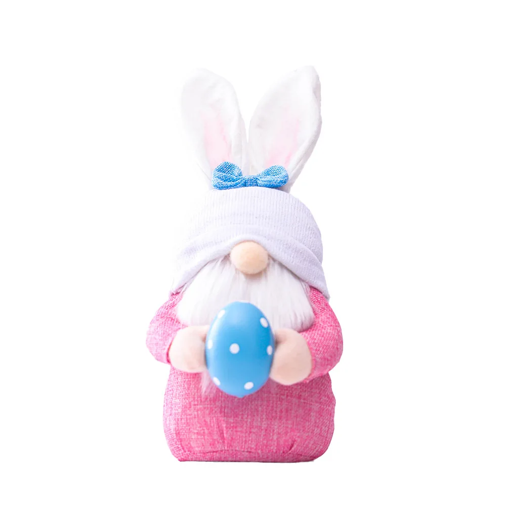 Easter Handmade Gonk Tiered Tray Crafts Swedish Gnome Holding Eggs Spring Holiday Decorative Bunny Easter Gnome Plush Doll