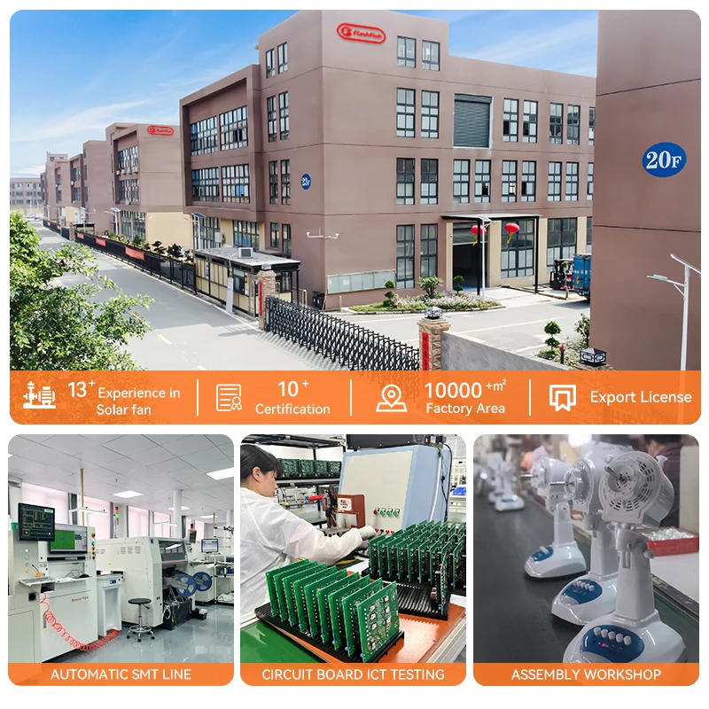 Small Super Power Manufacturers of Solar Car Fan 6 Inch Built-in Battery Solar Table Fan kit for Outdoor Camping or Home Use