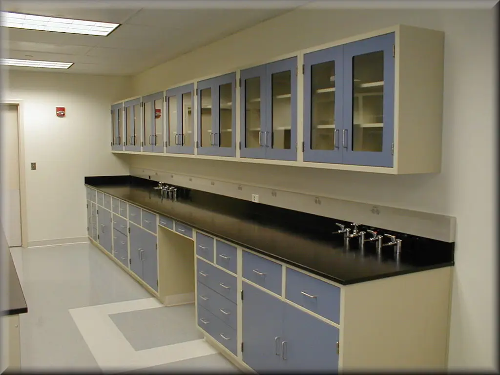 Integrated island bench mobile laboratories work bench with pp sink lab desk school lab furniture