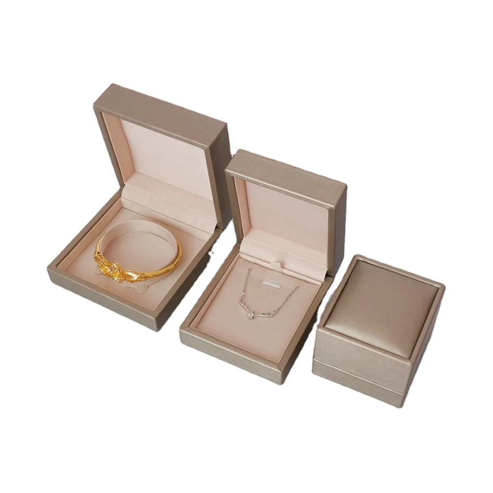 Wholesale Jewelry Box Factory Directly Custom Pu Leather Jewelry Set Box Velvet Ring Box With Logo