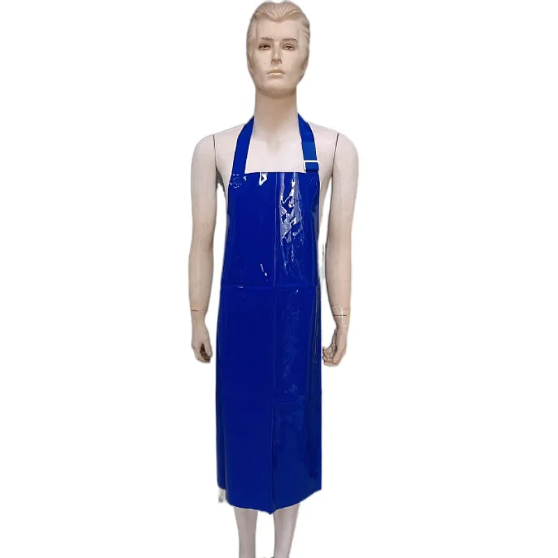 Custom Waterproof  Plastic Blue Tpu Elastic Seafood Halter Neck Apron