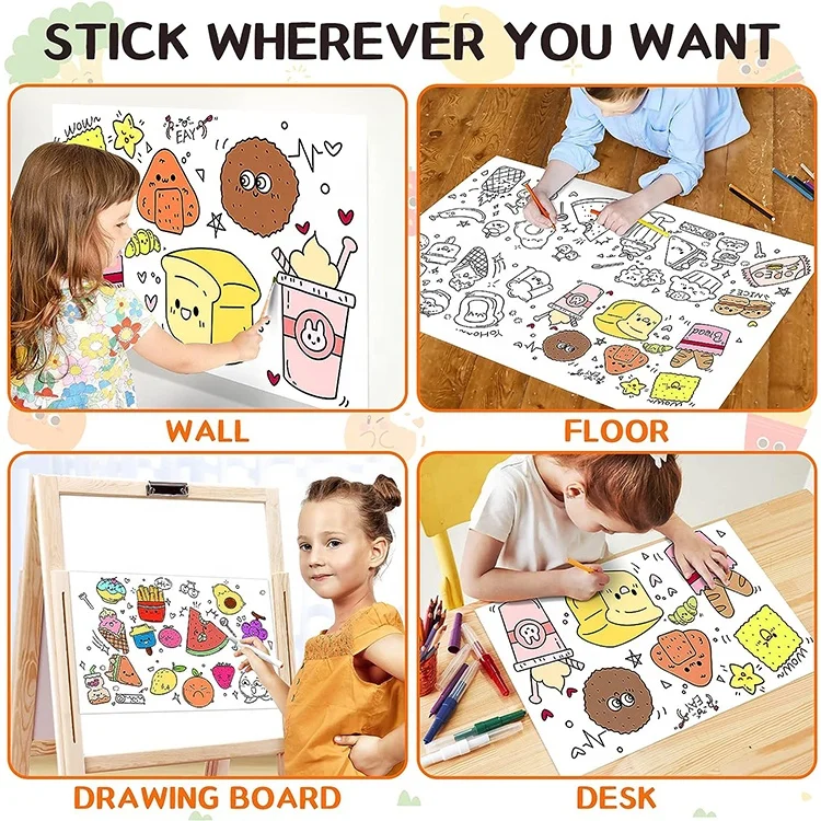 2024 kid toys cheap paper scroll and full  coloring drawing paper wall rolls for child