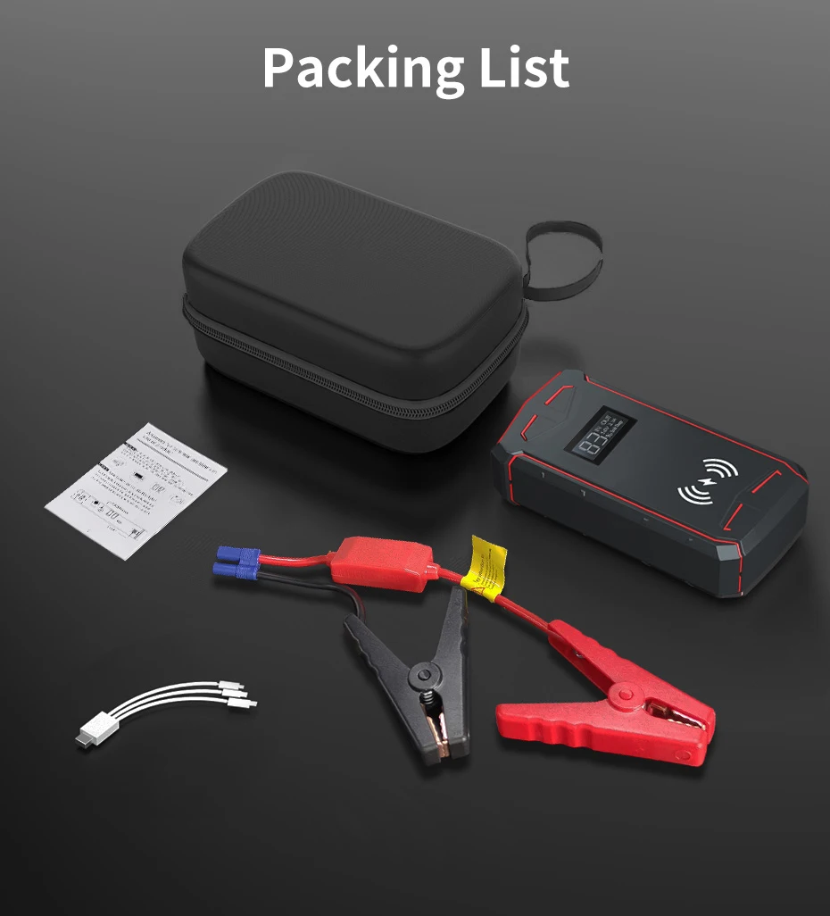 24V 12V Emergency portable car jump starter custom battery charger usb phone jump starter smart power bank