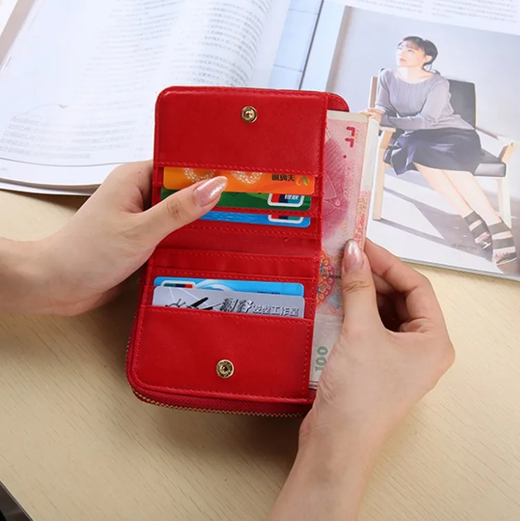 High Quality Mini Money Bag Cheap Ladies Short Wallet Women Multiple Card Slots Bank Credit Card Holder Cute Coin Purse Girls