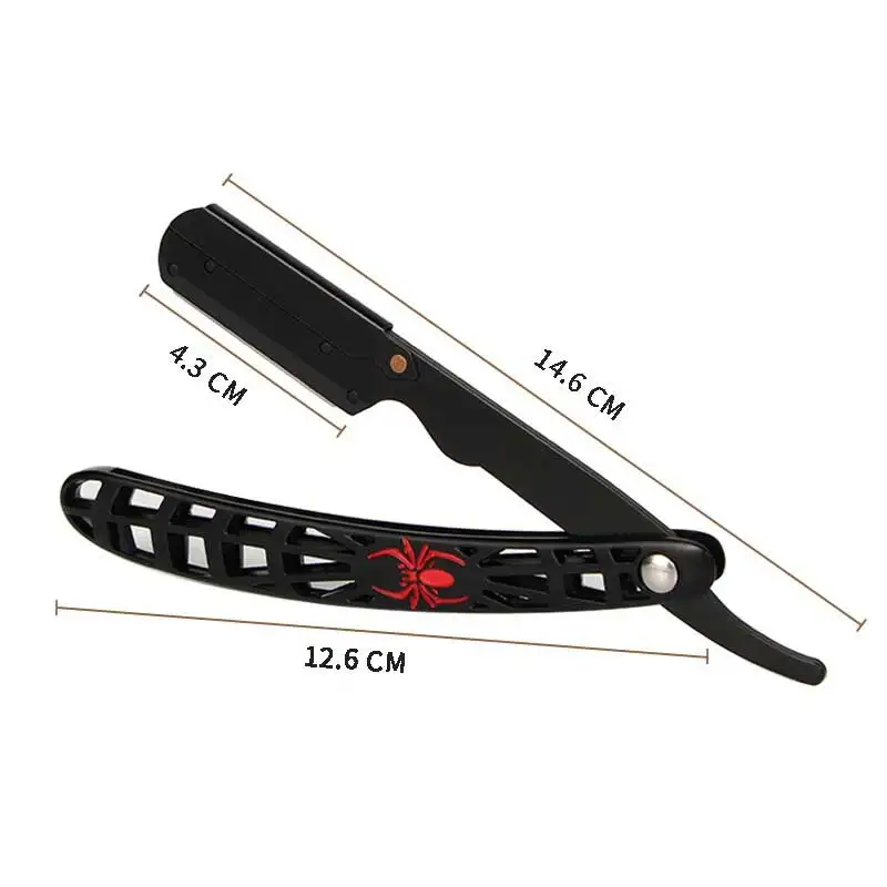 New Design Cut Throat Shavette Classic Spider Handle Straight Barber Razor Hollow out Razor For Haircut