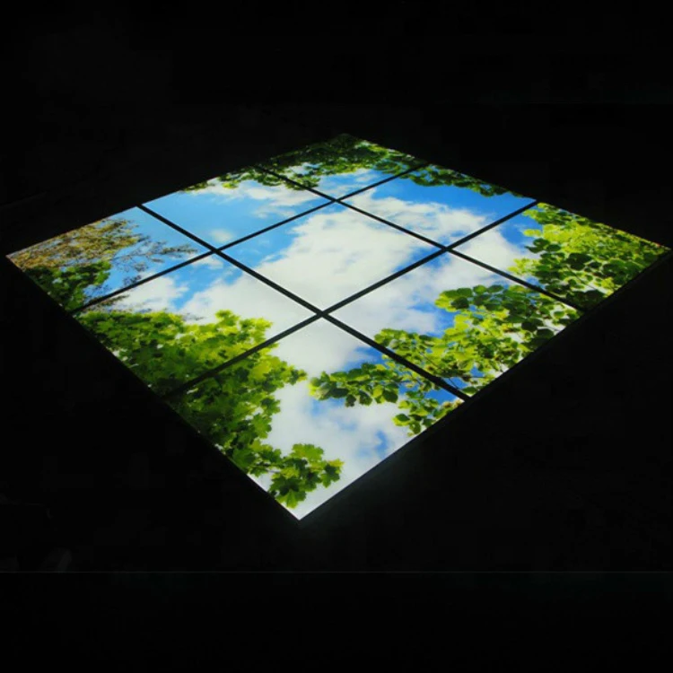 Leaf Tree Vision Ceiling Lamp Blue Sky Version Splendid Edge-lit Flat Dimming Panel Lights PMMA LGP Recessed Lights