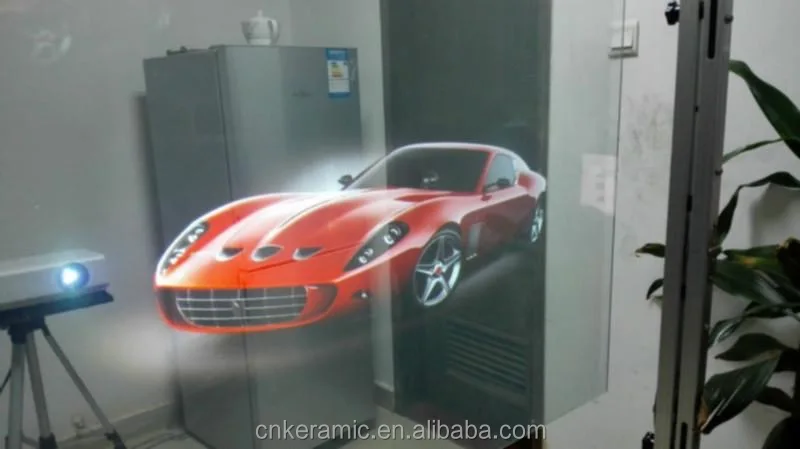 Rear type 85% super transparent self-adhesive holographic projection film is used in glass Windows