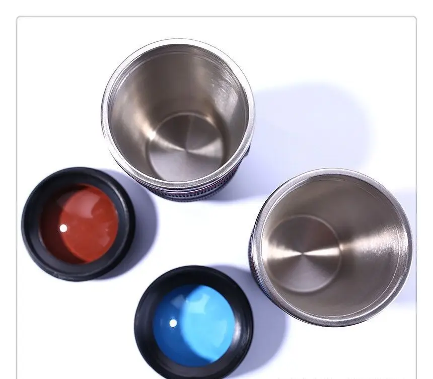 Amazon hot sale eco friendly stainless steel lens coffee cup 400ml DSLR camera lens mug with custom logo