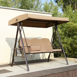 High quality patio rattan swing chair outdoor swing sets for adults garden hanging 3 seat swing iron steel chair