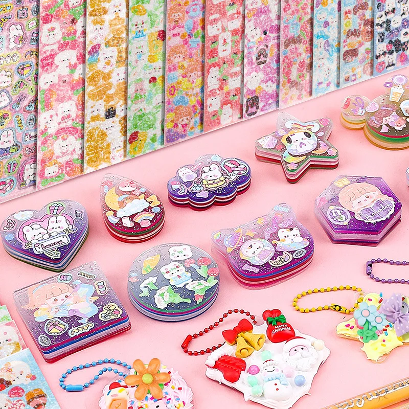 Wholesale Handmade Creative Cartoon DIY Cream Glue Goo Card Sticker Glitter Set For Child Gift