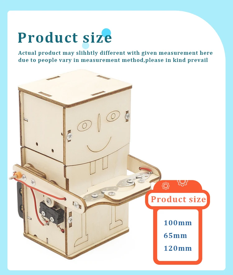 Top Selling Electric Coin-swallowing Robot Kit Science Stem Toys Wooden Educational Toys for Children.