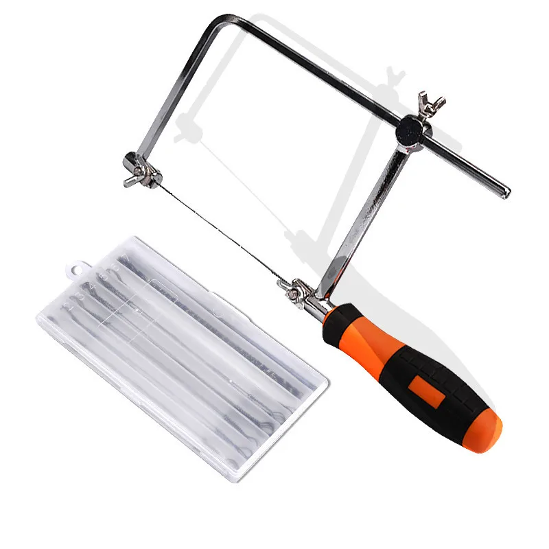 Fine-toothed U Frame With 40pcs Replacement 2 Size Blades Woodworking Hand Tools Adjustable Coping Saw