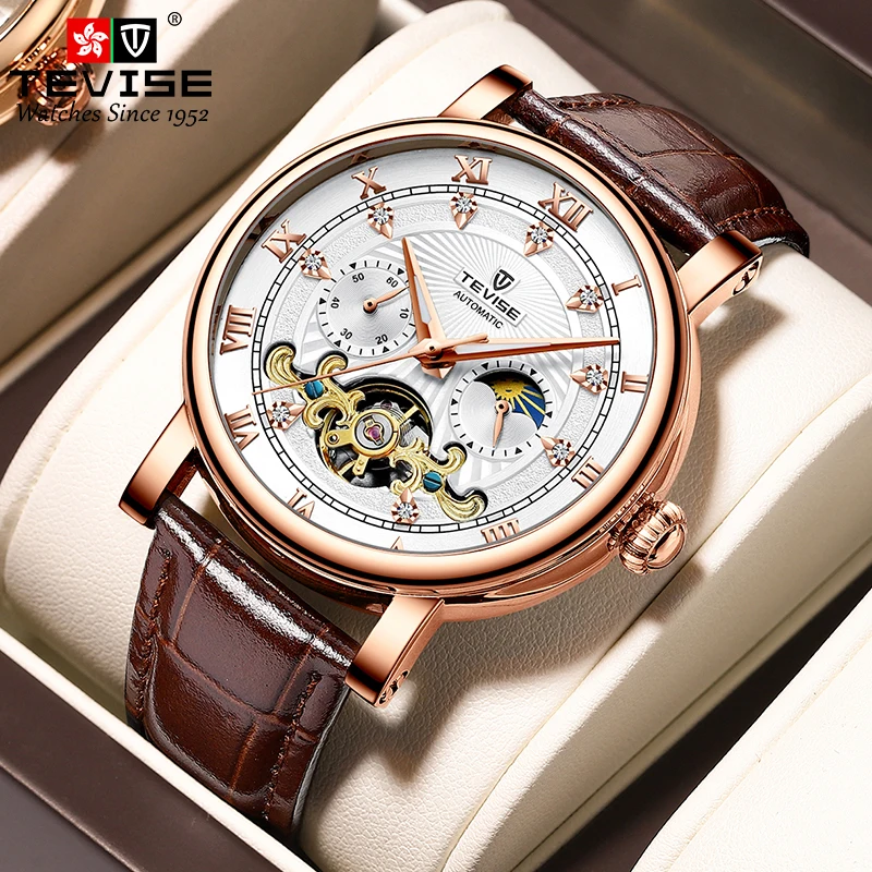 Tevise  hot  selling   dubai  market wholesale factory with company  automatic men watch