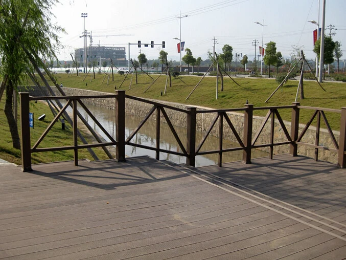 waterproof outdoor garden wpc fence handrail wood plastic composite balustrade railing for home and pool decoration