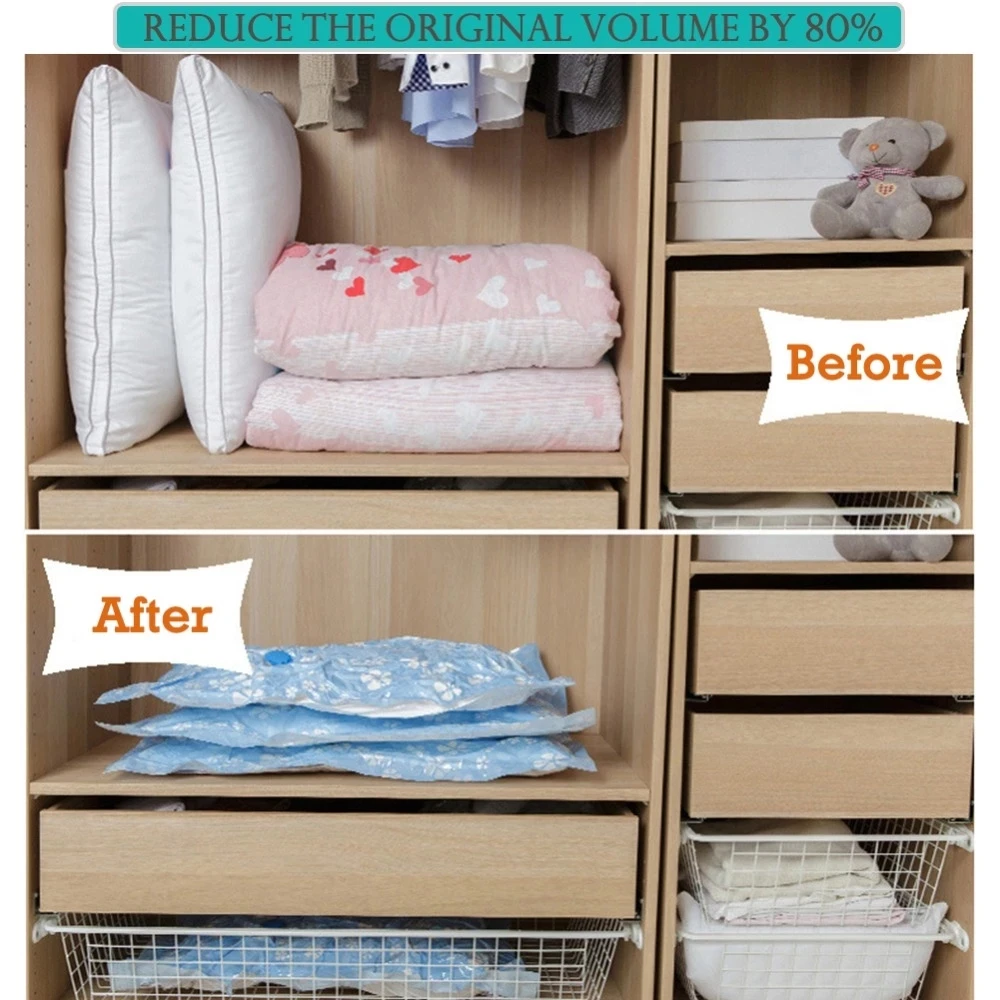 Valve Clothes Bedding Storage with Hand Pump Vacuum Sealer Bags