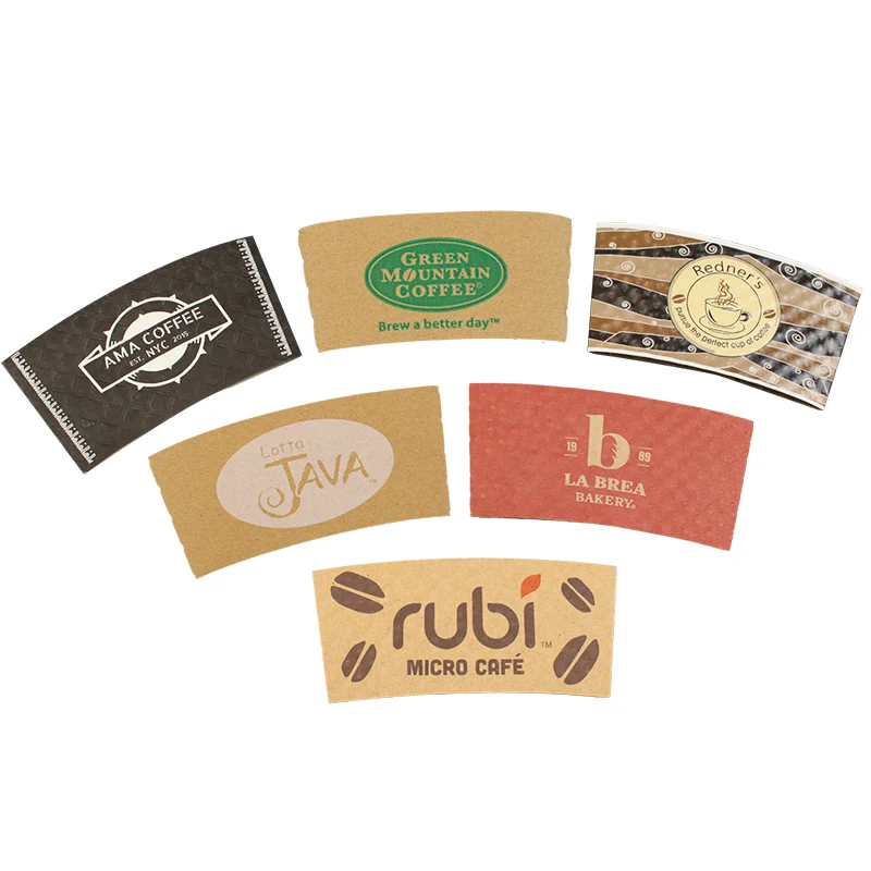 Wholesale Custom Printed Disposable Paper Coffee Cup Sleeve