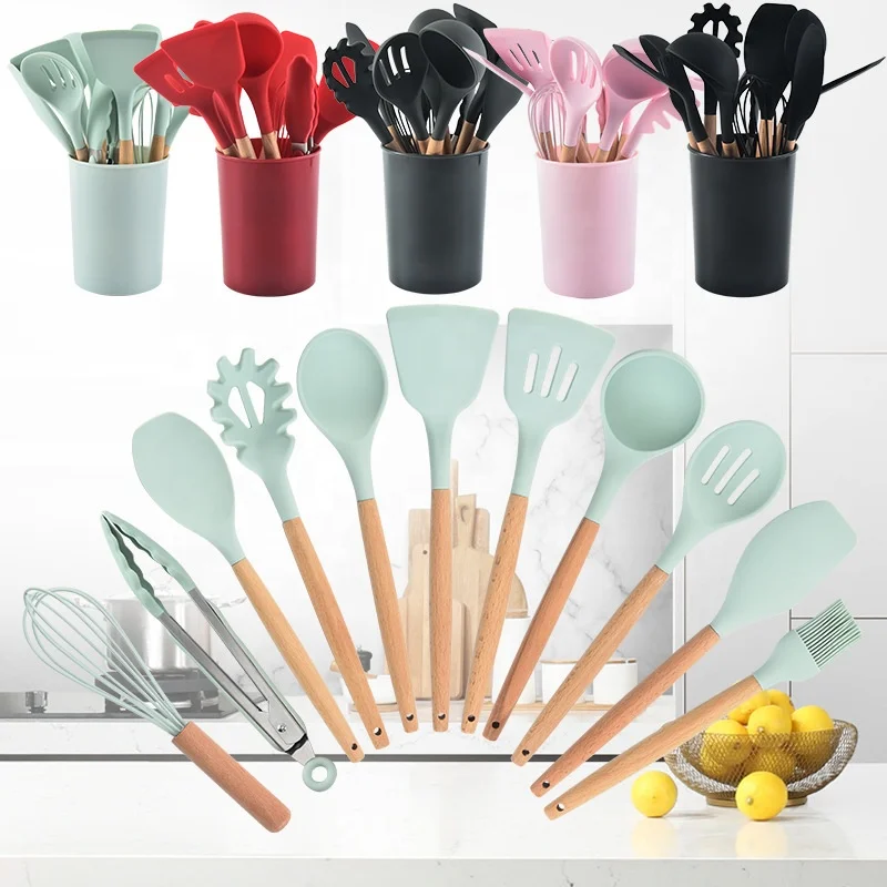 12 Pieces 1 Set Silicone Kitchen Accessories Appliances And Utensils Cooking Tools