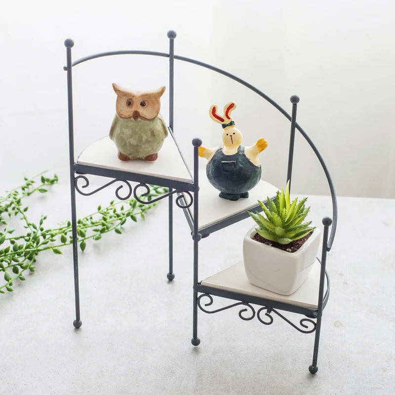 Креативный стиль вращающейся лестницы с металлическим порошковым покрытием кованые железные домашние декоративные держатели для цветочных горшков от производителя