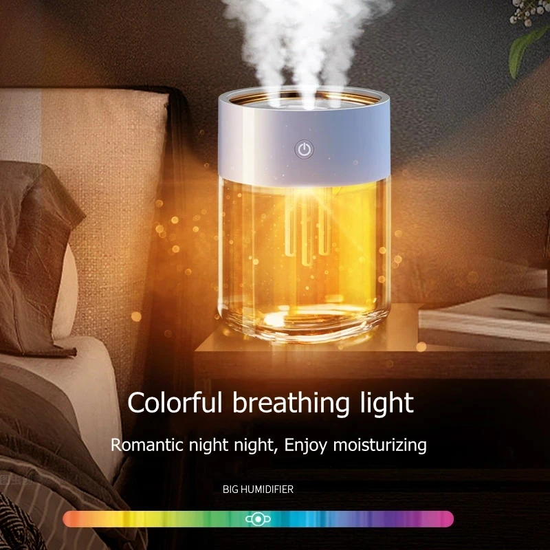 Heavy Fog USB Ultrasonic Aromatherapy Aroma Essential Oil Diffuser 2L Triple Nozzle Air Humidifier With LED Lamp
