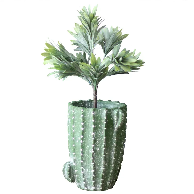Whole Sale Polyresin Cactus Figurines Flowerpot Handicarfs Planter Garden and outdoor Bonsia Flowerpot For Sale