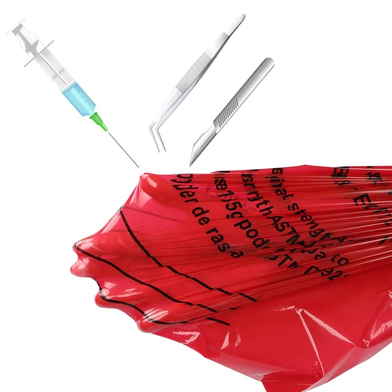 High Quality Large red autoclave medical biohazard waste bags disposal