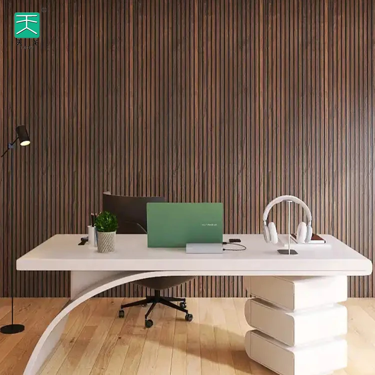 TianGe Akupanel Diffusion Wooden Veneer 3 Sided Sound Proof Ceiling Adhesive 25Mm Acoustic Panel