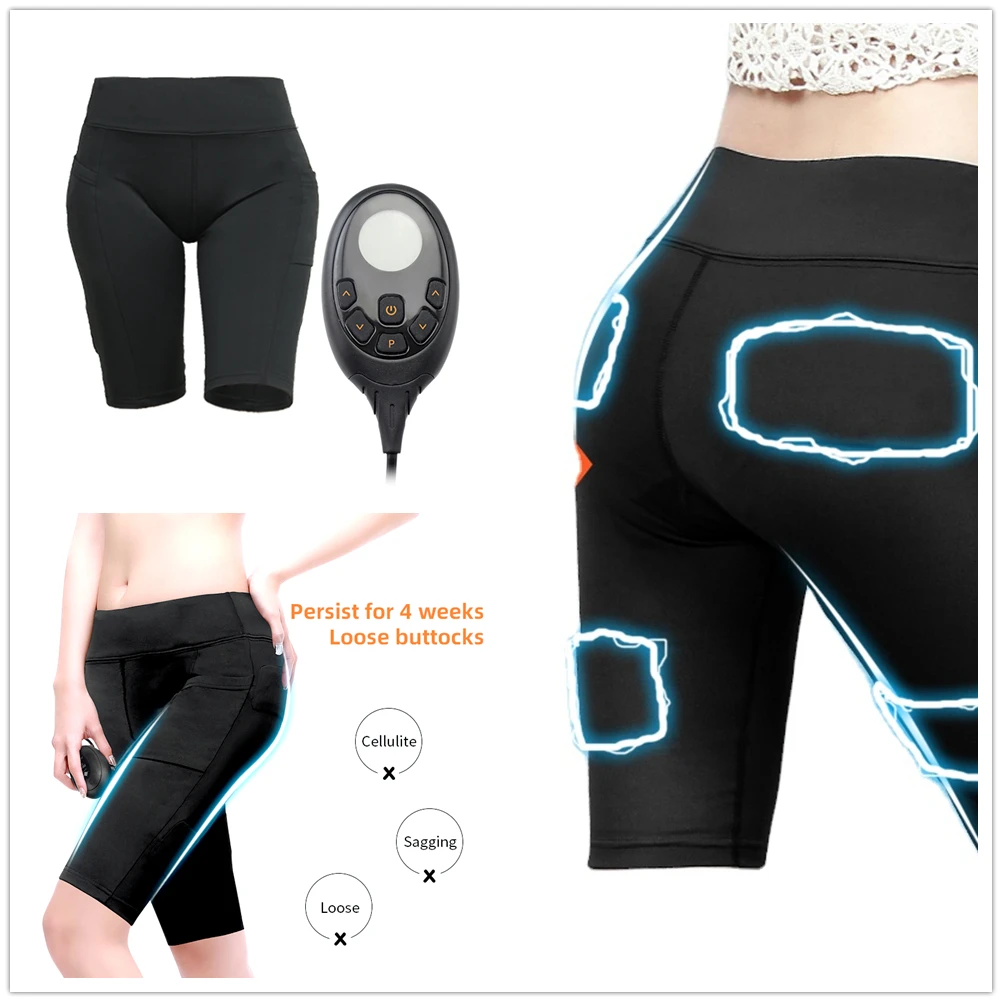 Electric Fitness Garments Weight Loss Belt Fitness Pants Anti Cellulite EMS Shorts for Home Gym Training Workout